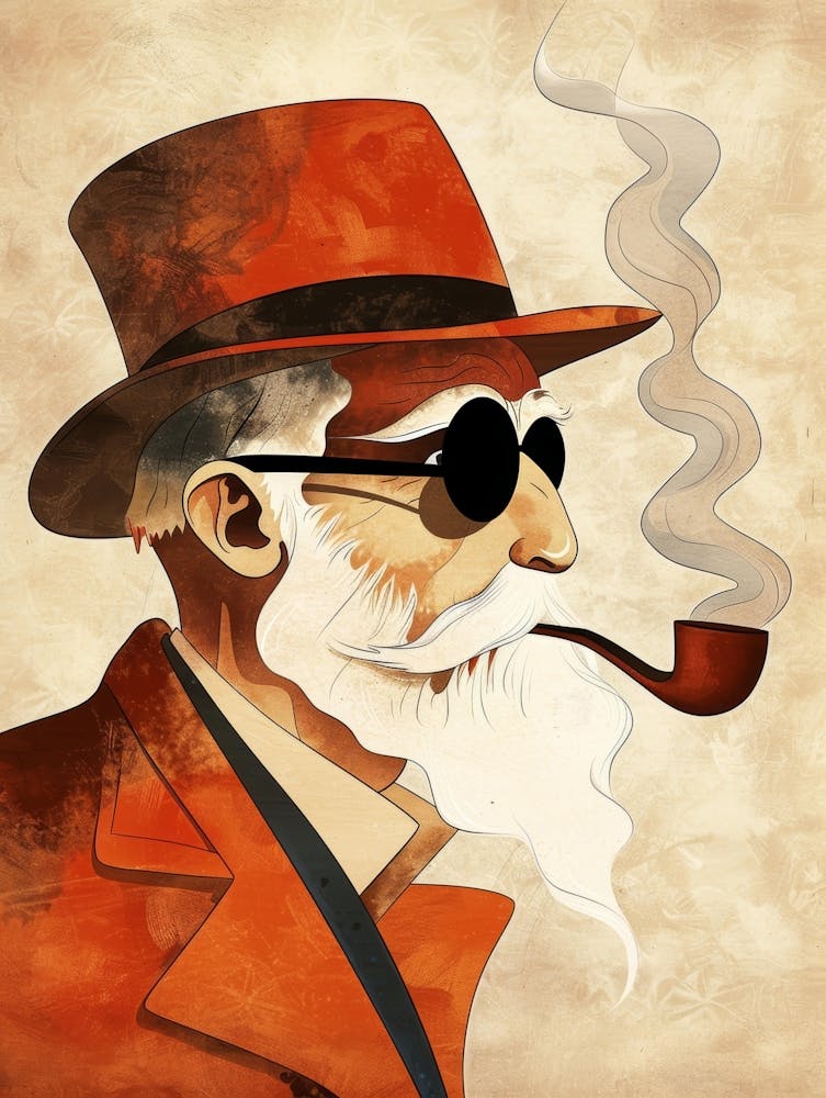 Old Man Smoking A Pipe 1