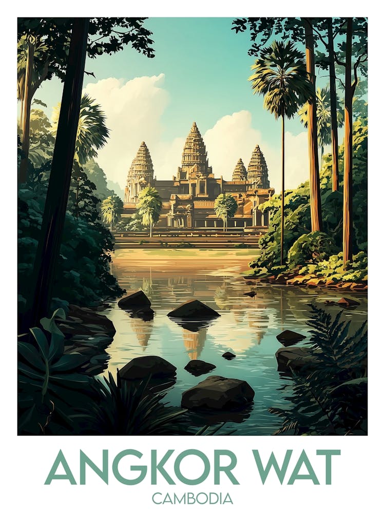 Affiche de voyage Angkor Wat