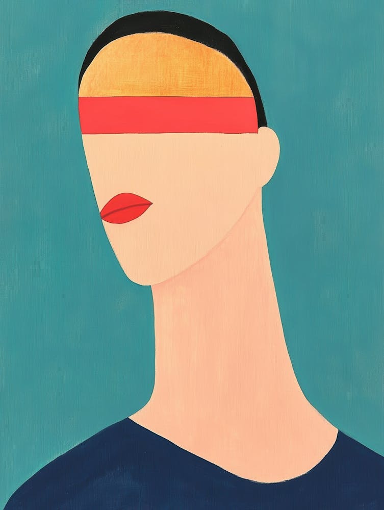 Woman With Blindfolded Head
