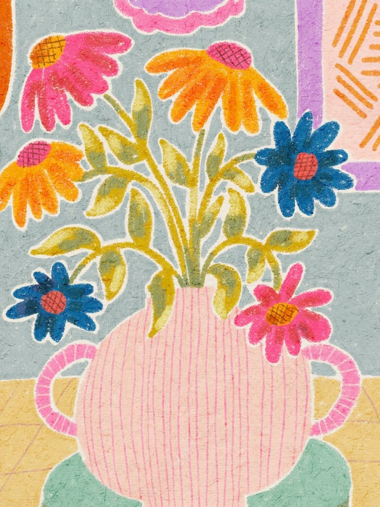 Conwflowers In A Vase