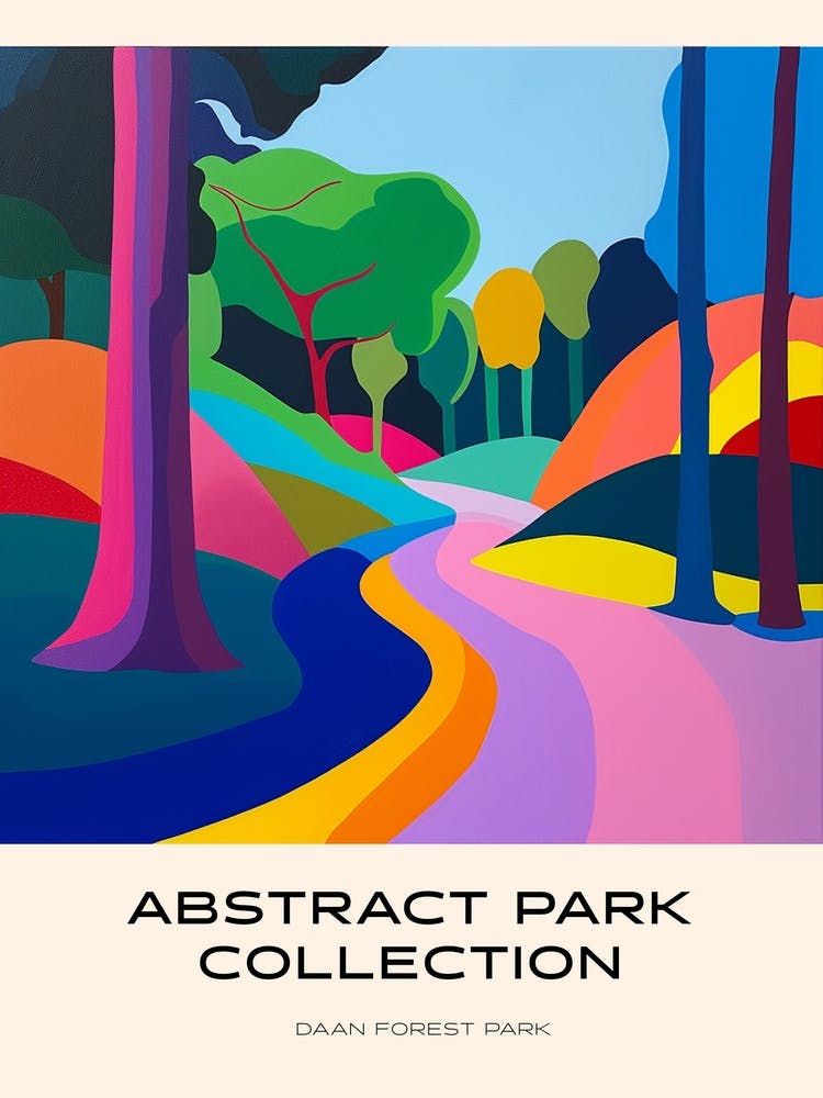 Abstract Park Collection Poster Daan Forest Park Taipei 2