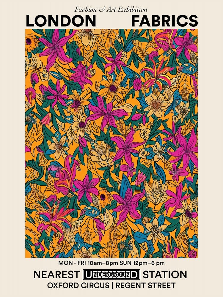Poster Aster Amaze London Fabrics Floral Pattern 3