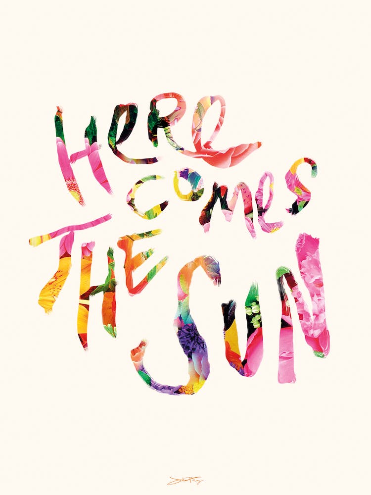 The Beatles Here Comes The Sun Typographic Illustration 1