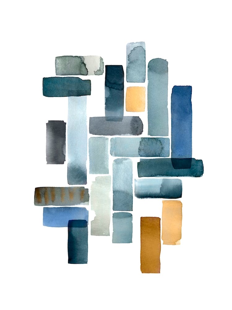 Blue Yellow Brush Stroke