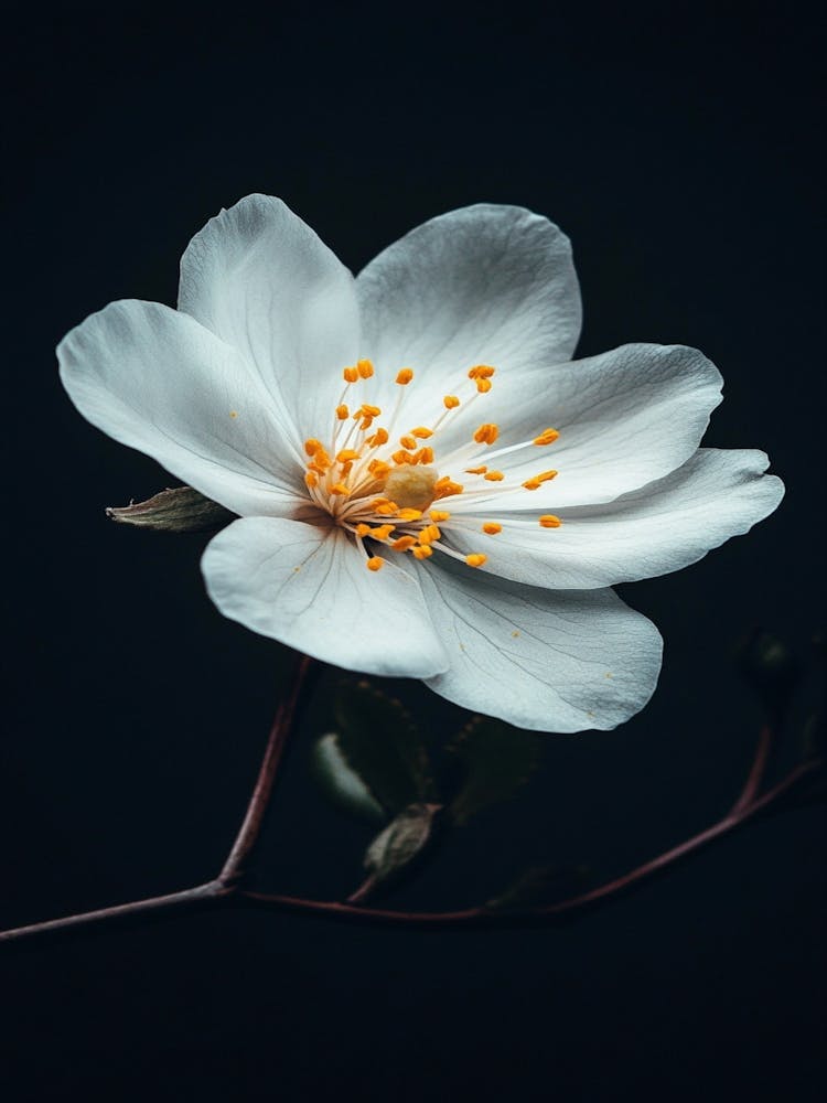 White Flower On A Branch