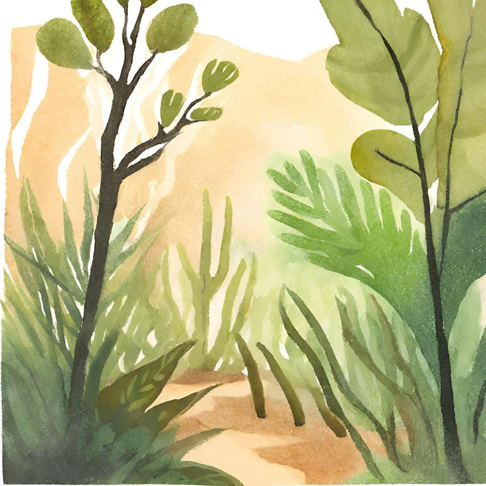 Watercolor Of A Jungle