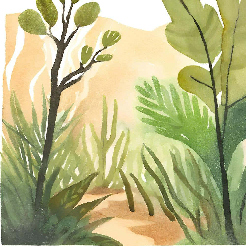 Watercolor Of A Jungle