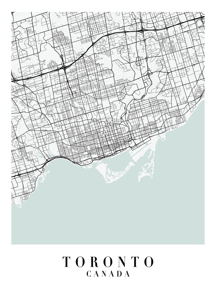 Toronto Canada Street Map Minimal Color