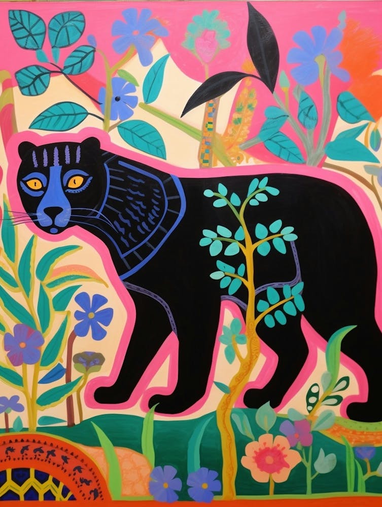 Maximalist Animal Painting Panther 5