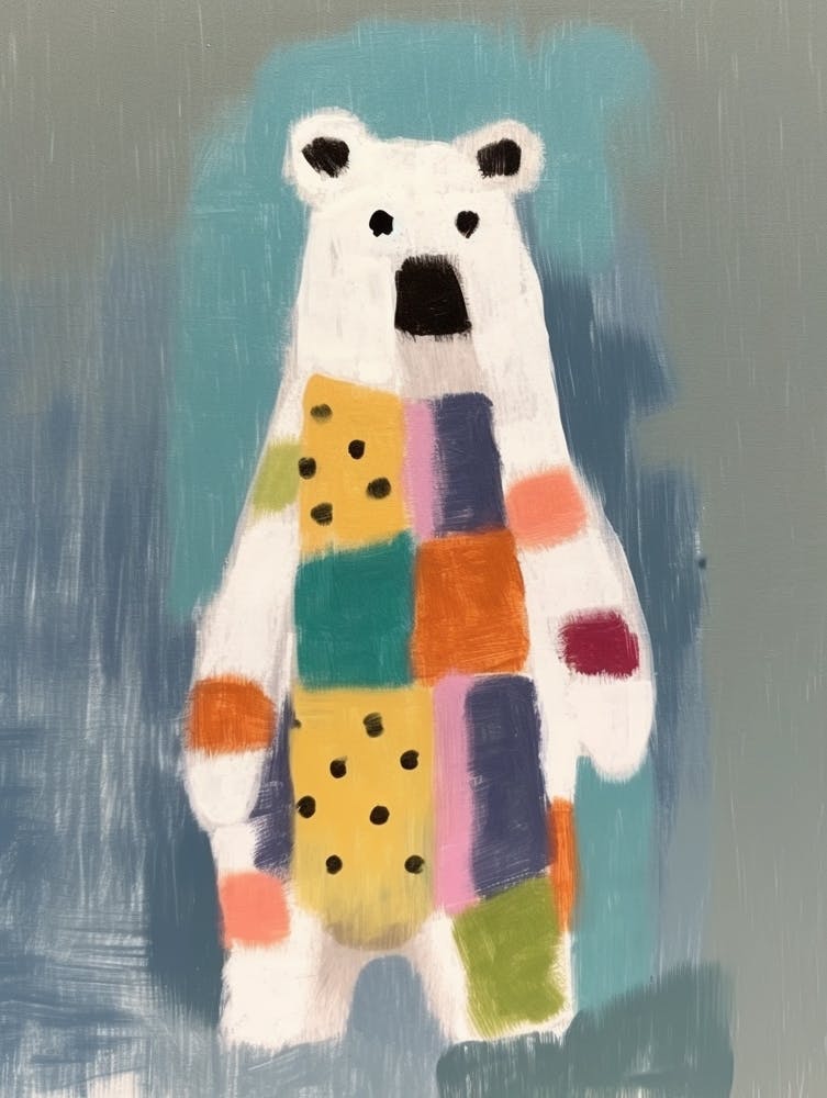 Polar Bear 1 Kids Patchwork Painting