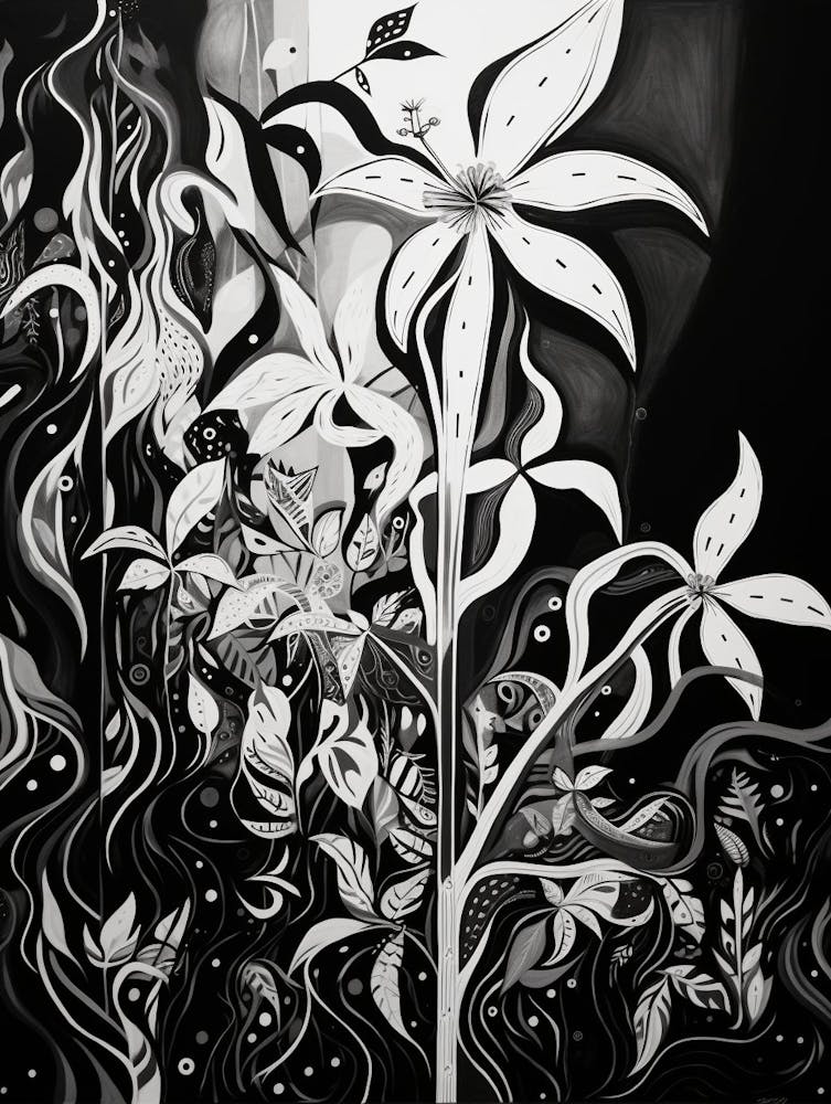 Growth Abstract Black And White 4