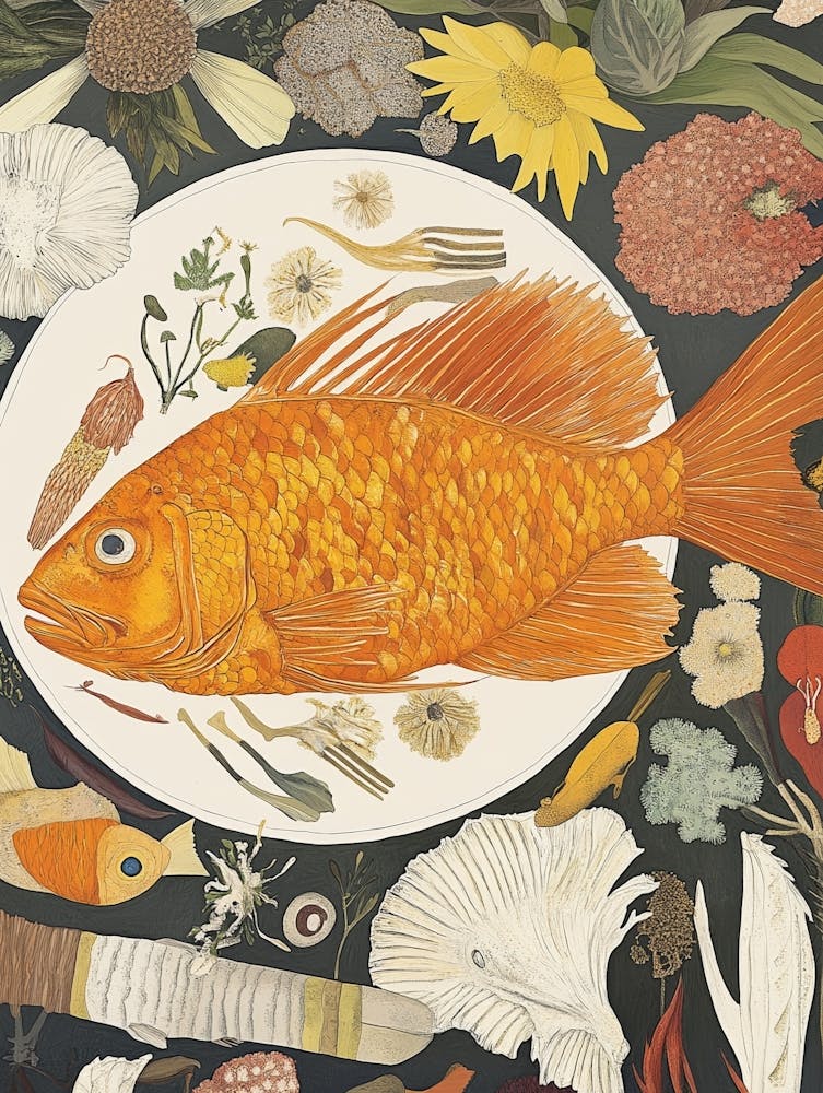 Fish In A Plate Art