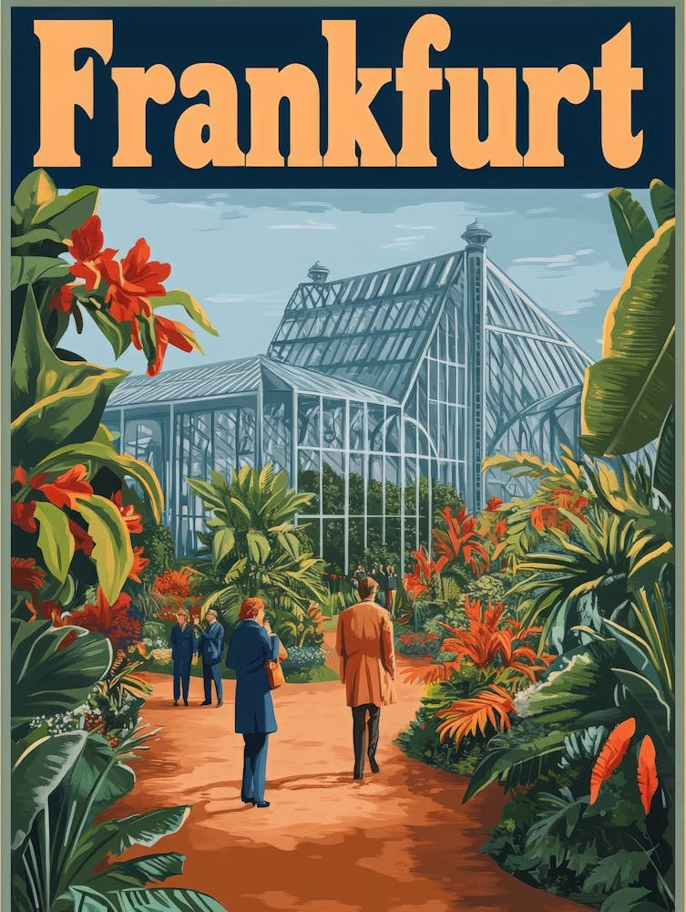 Aihrgdesign A Retro Travel Poster For Frankfurt