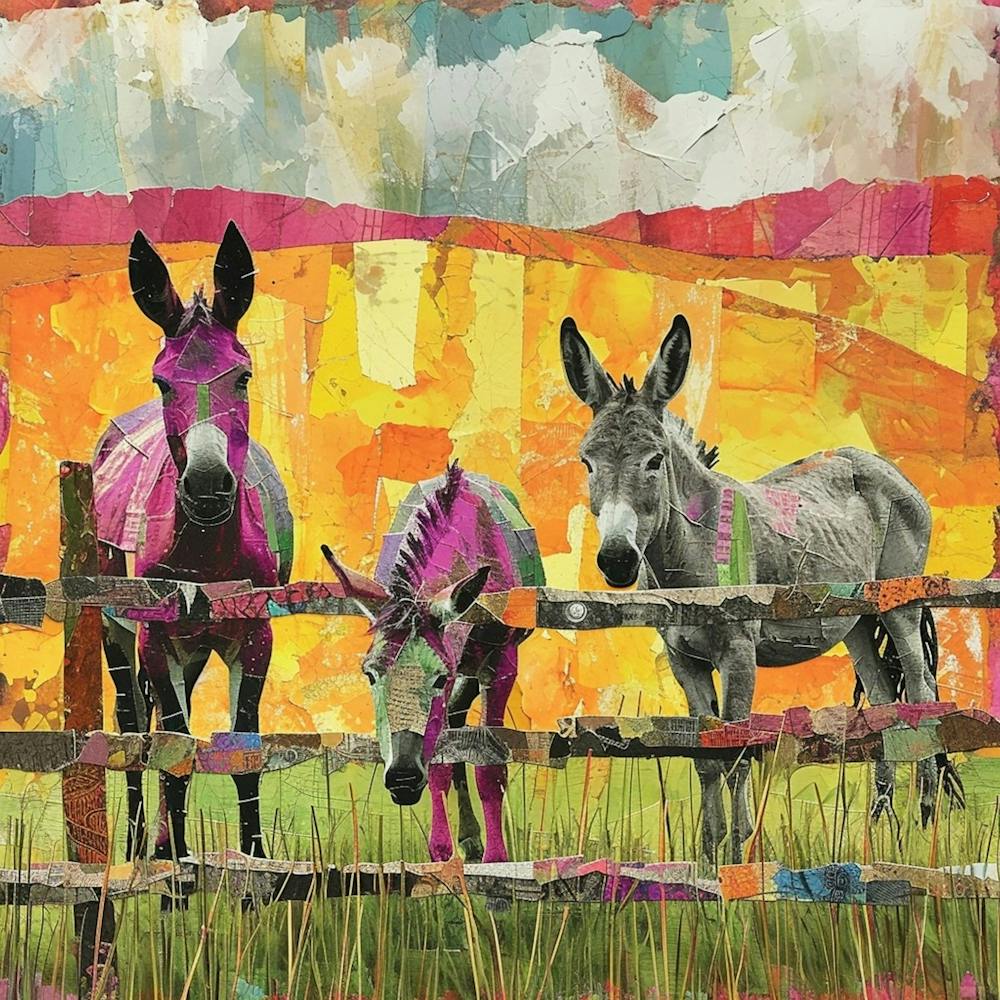 Kitsch Donkey Patchwork Collage 3