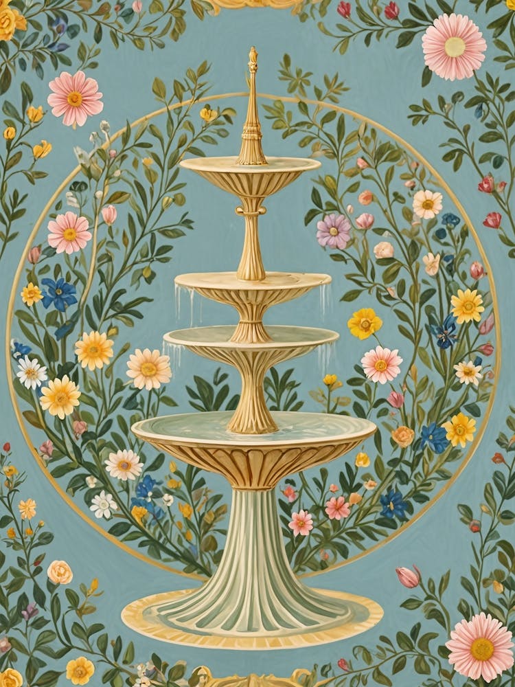 Golden Floral Fountain