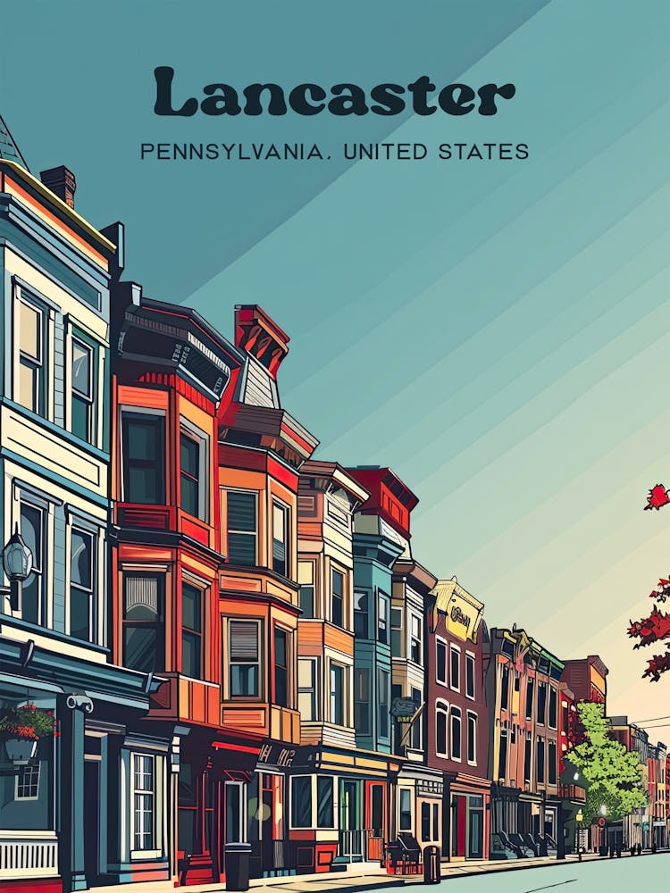 Lancaster Pennsylvania Vibrant Travel Art