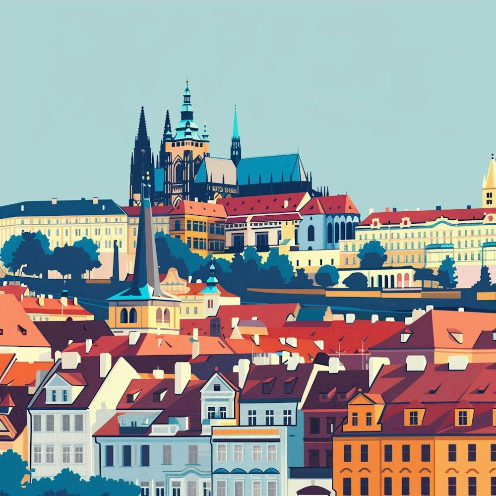 A Prague Castle In Prague Minimal Illustration 1720028450 4