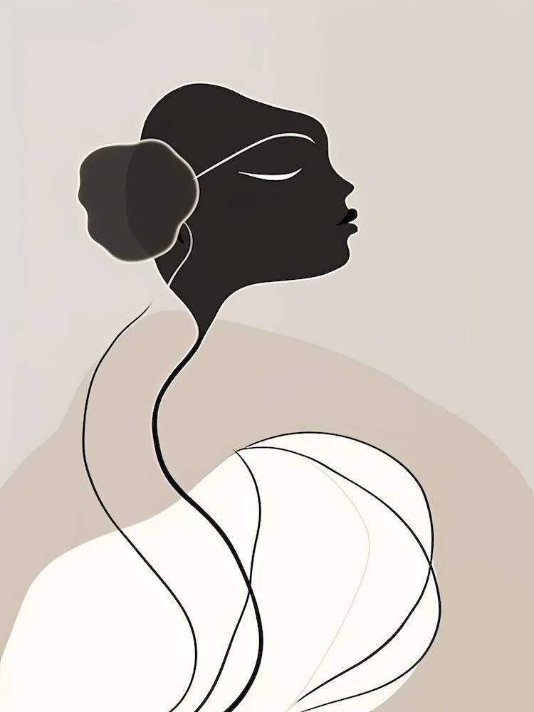 Woman Silhouette Line Art Abstract 2