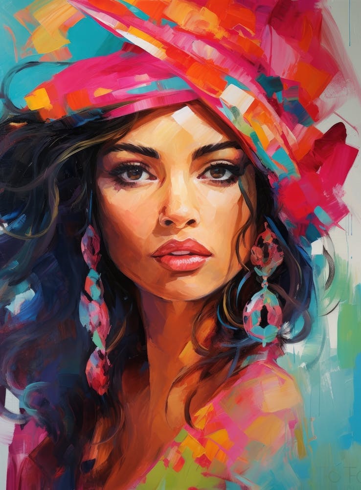 Woman In A Colorful Hat