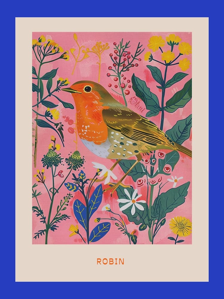 Spring Birds Poster Robin 3