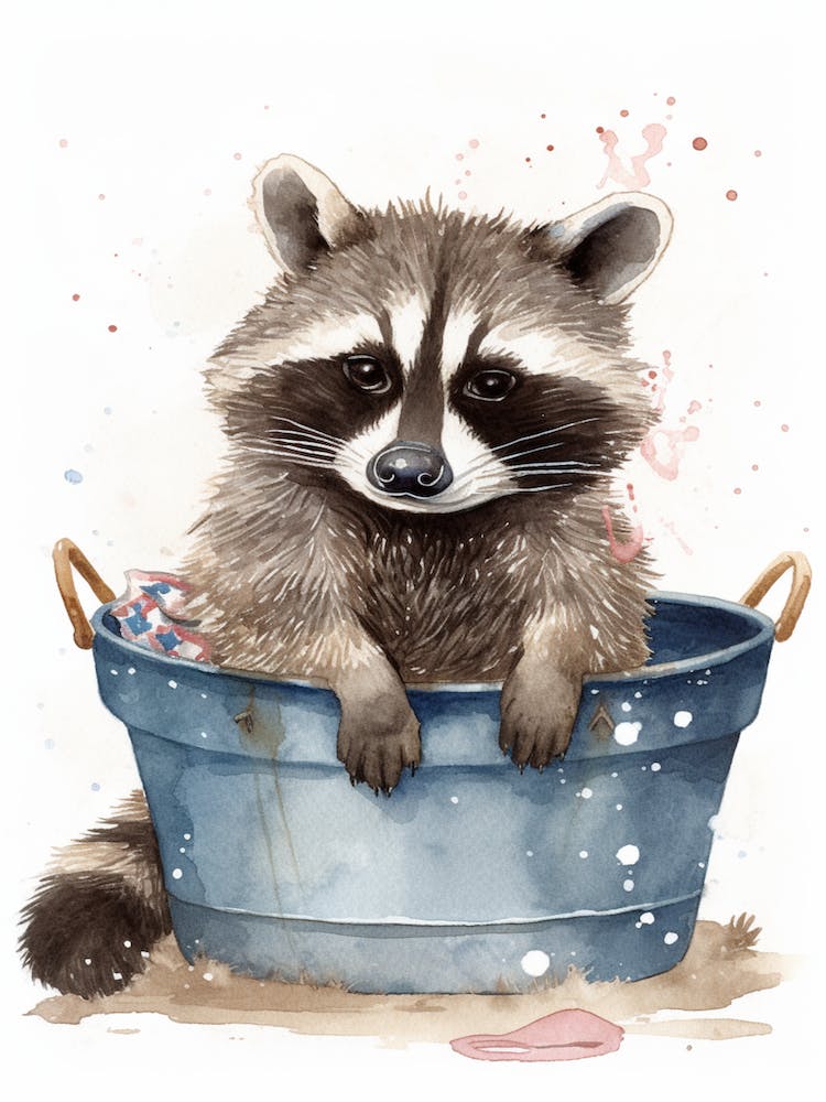A Panama Canal Raccoon Watercolour Illustration Story 4