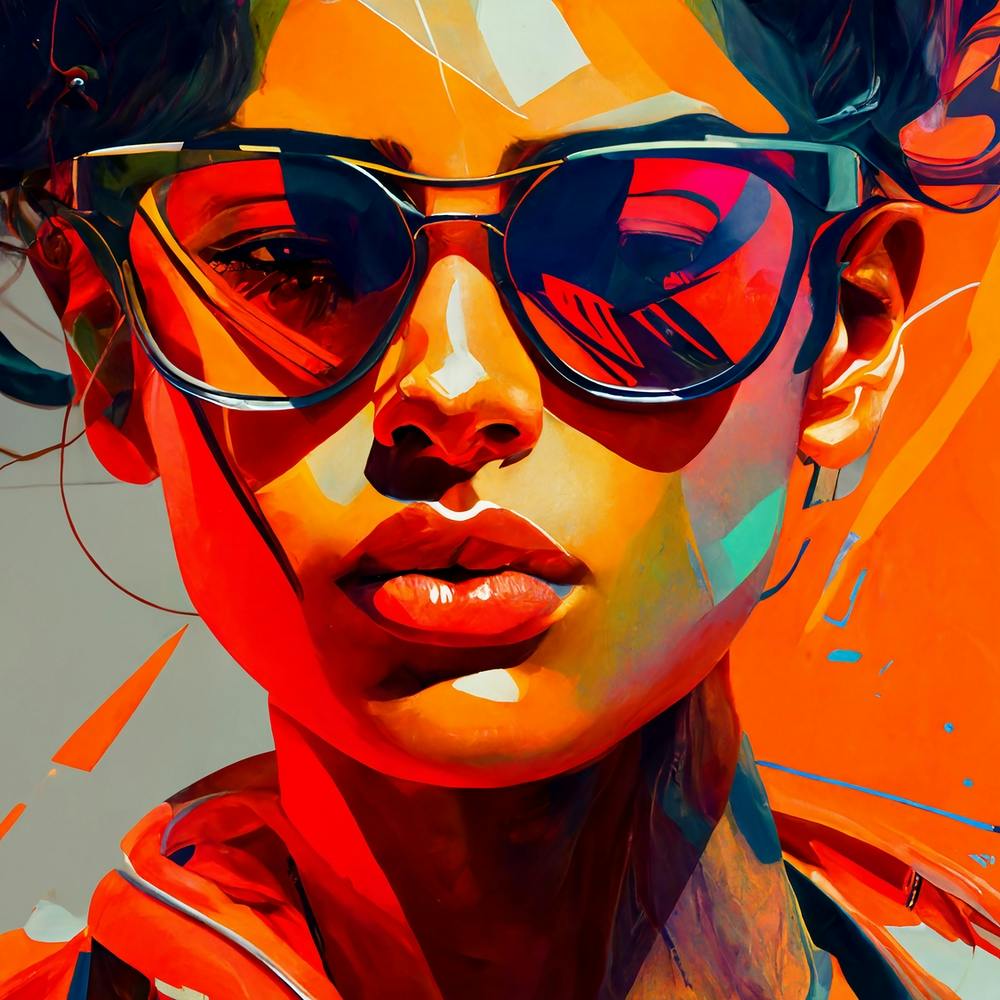 Hip Hop Girl Street Art Style Portrait, Graffiti