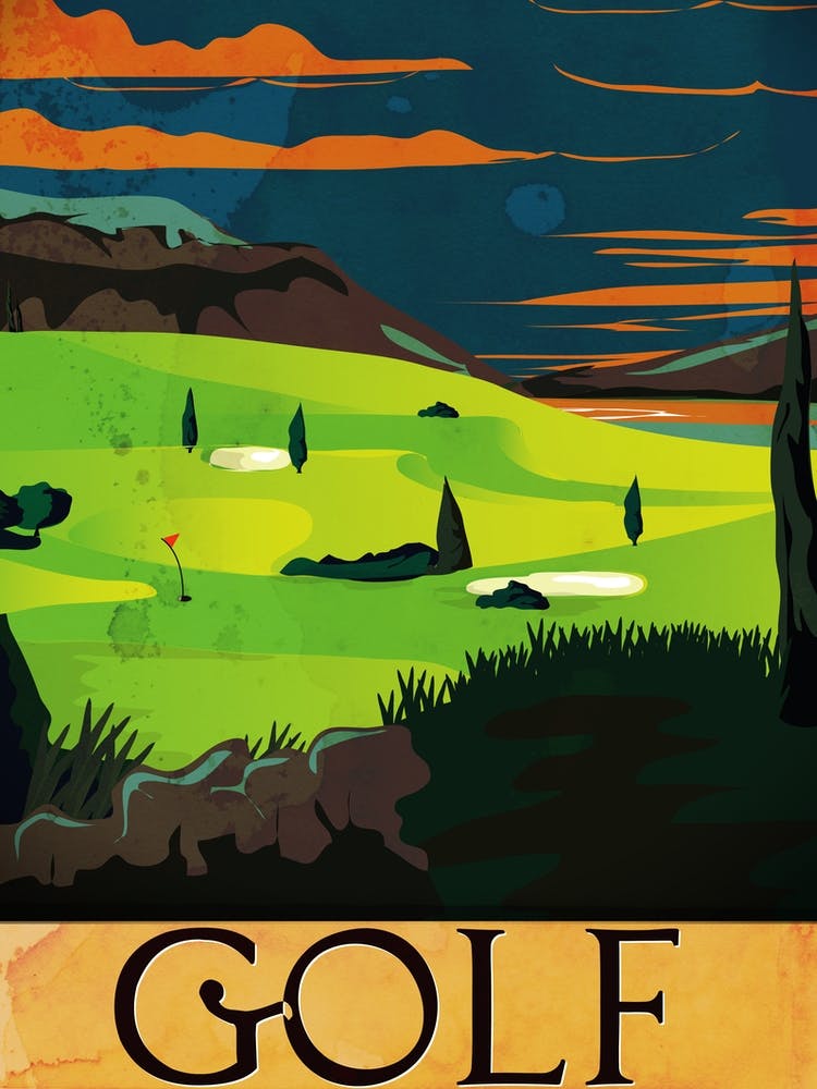 Golf Course At Sunset