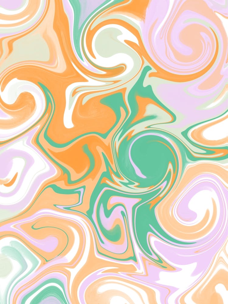 Swirly Pastel Colored Fluid Art Poster