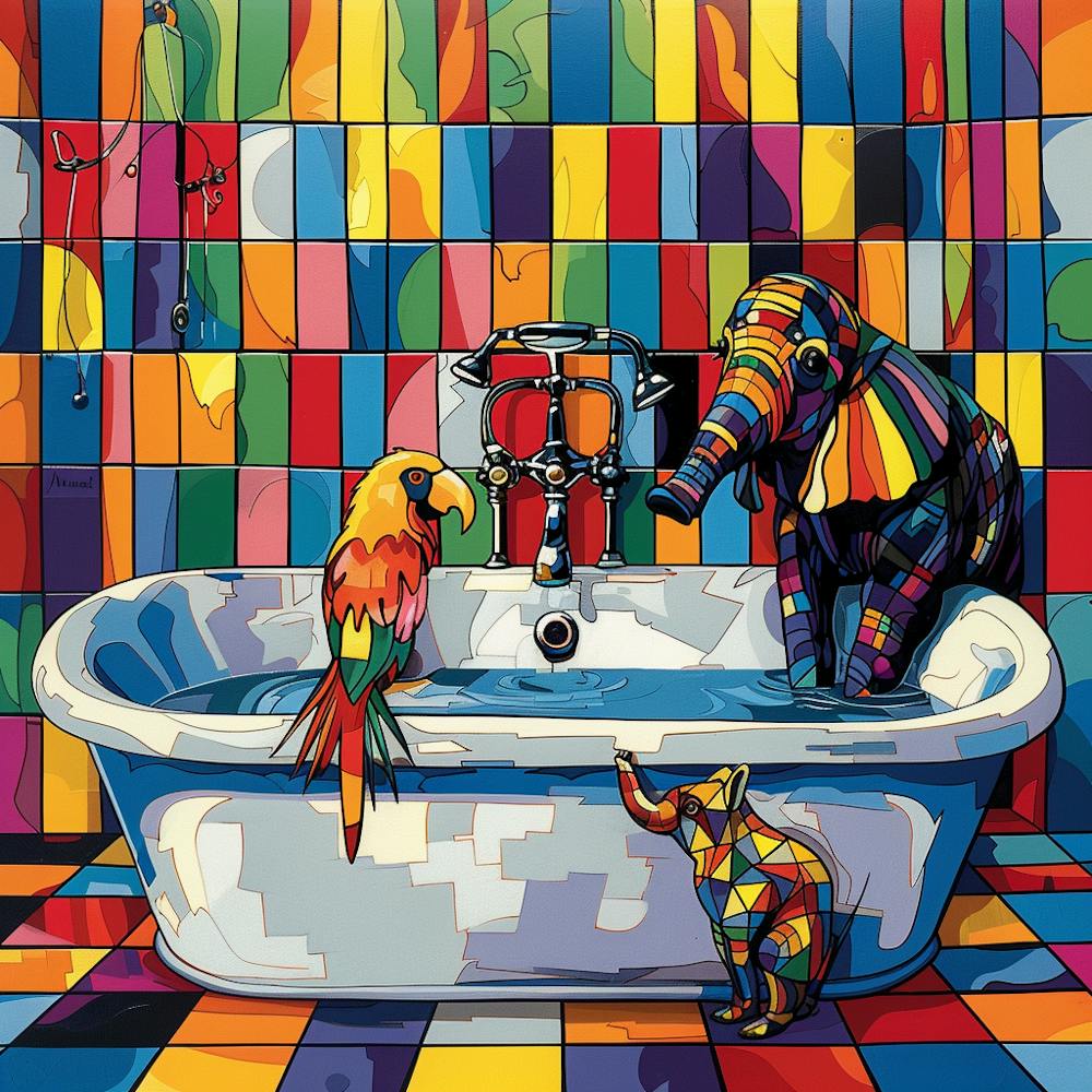 Elephants In The Bath 1