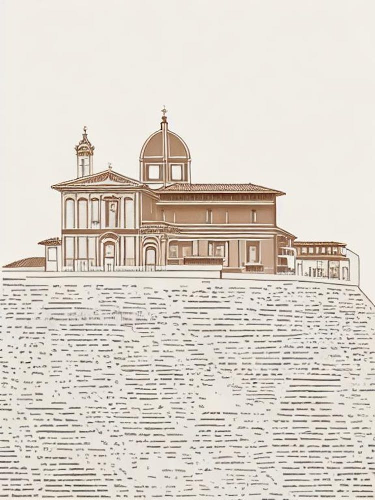 Accademia Gallery Florence Boho Landmark Illustration