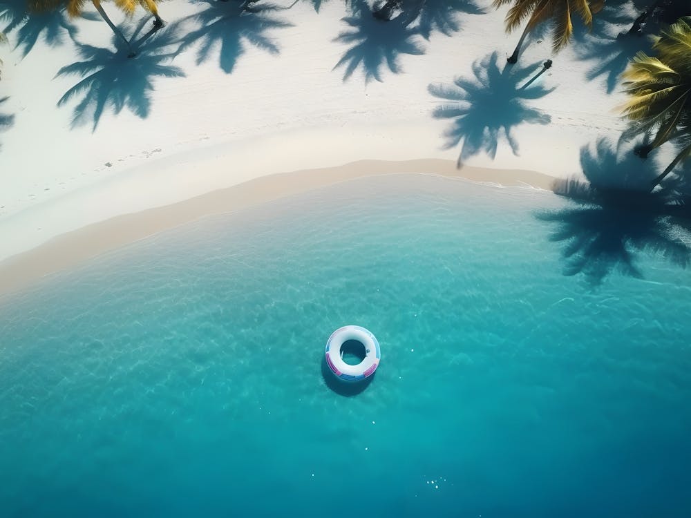 Aerial View Of A Tropical Beach