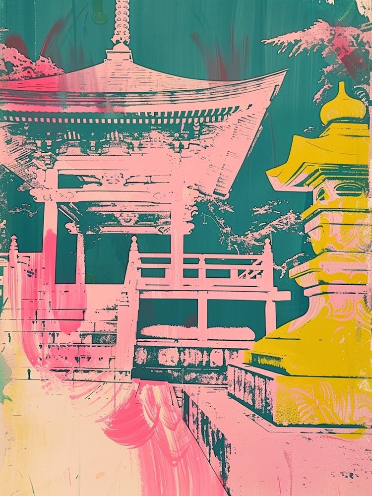 Kamakura Tsurugaoka Hachimangu Shrine Duotone Silkscreen 2