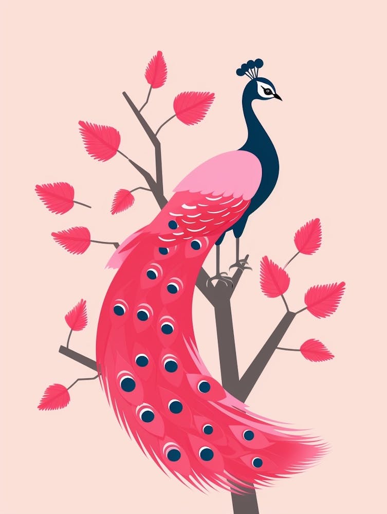 Minimalist Peacock 2 Illustration