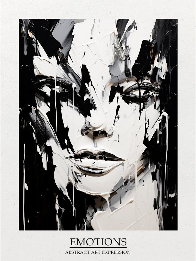 Affiche Émotions Abstraites Noir Et Blanc 4