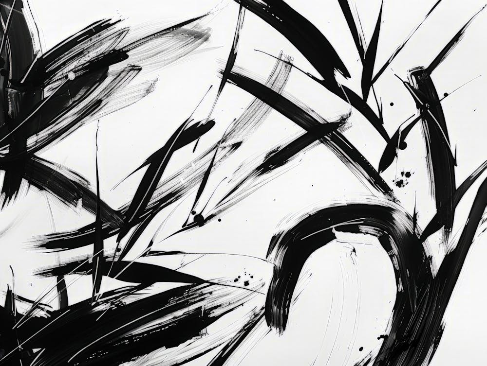 Black And White Brushstrokes