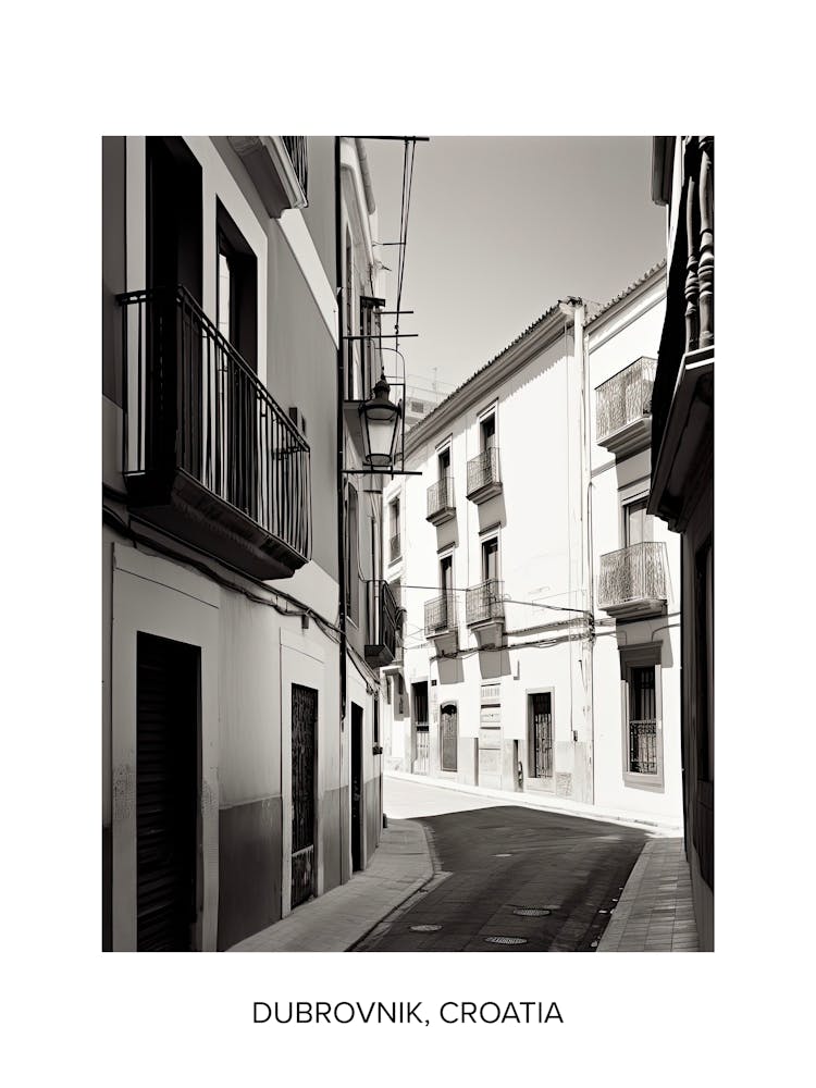 Poster Of Granada, Spain, Photography In Black And White 3