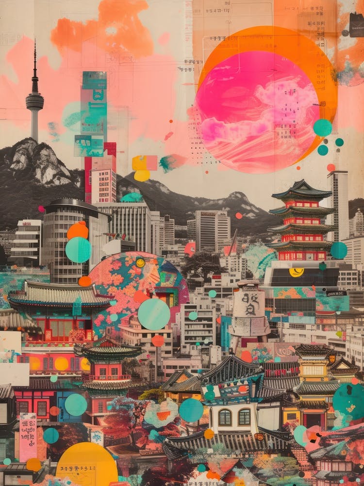 Seoul Retro-Collage-Stil 1
