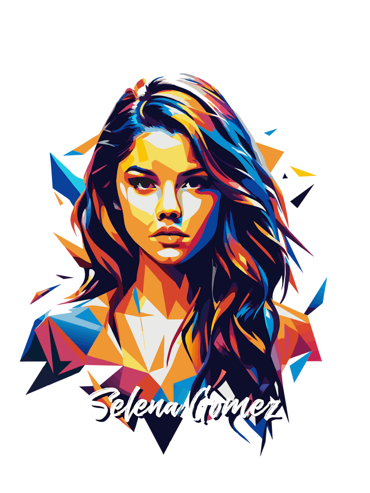 Selena Gomez 04 Portrait Music Icon WPAP Pop Art Style