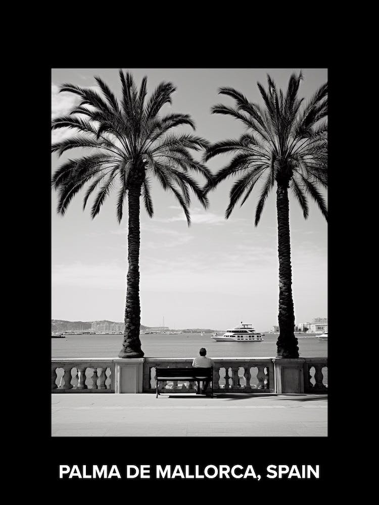 Poster Of Palma De Mallorca, Spain, Mediterranean Black And White Photography Analogue 2