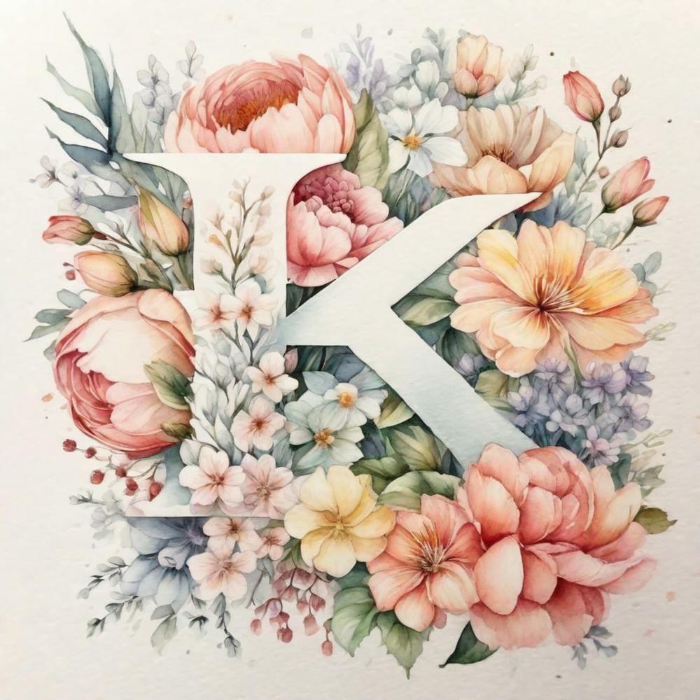 Watercolor Letter K