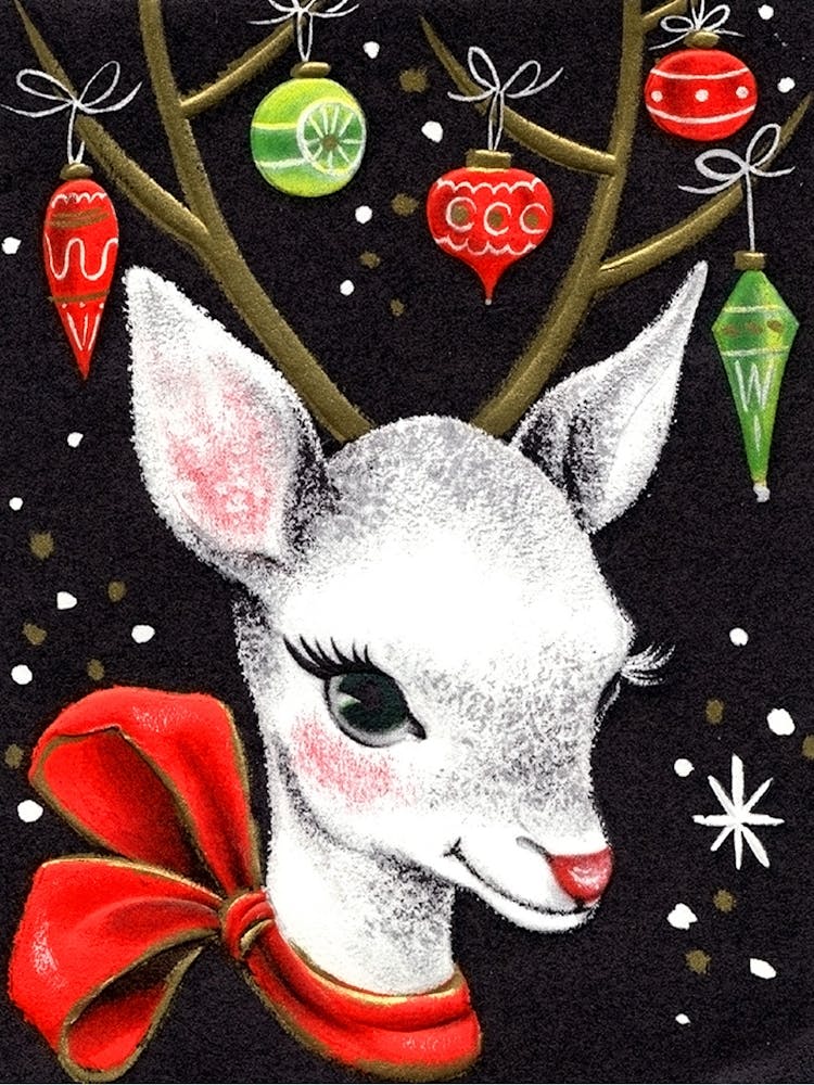 Deer Decorated With Christmas Bulbs