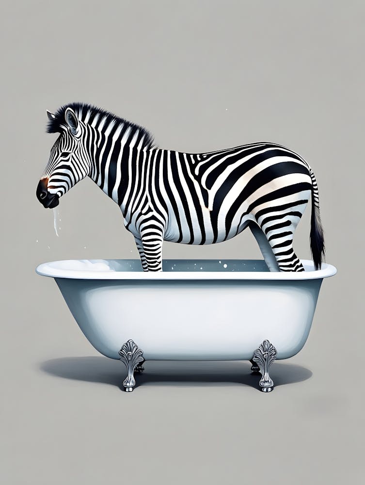 Bathtub Safari – A Zebra in an Unexpected Setting