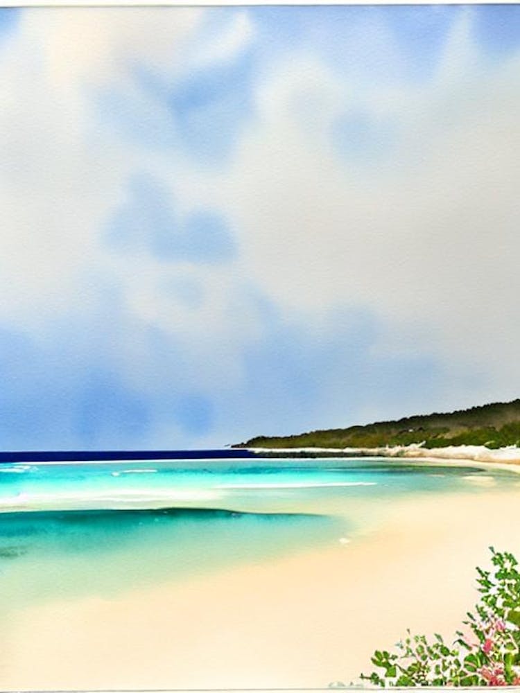 Shoal Bay East, Anguilla Watercolour