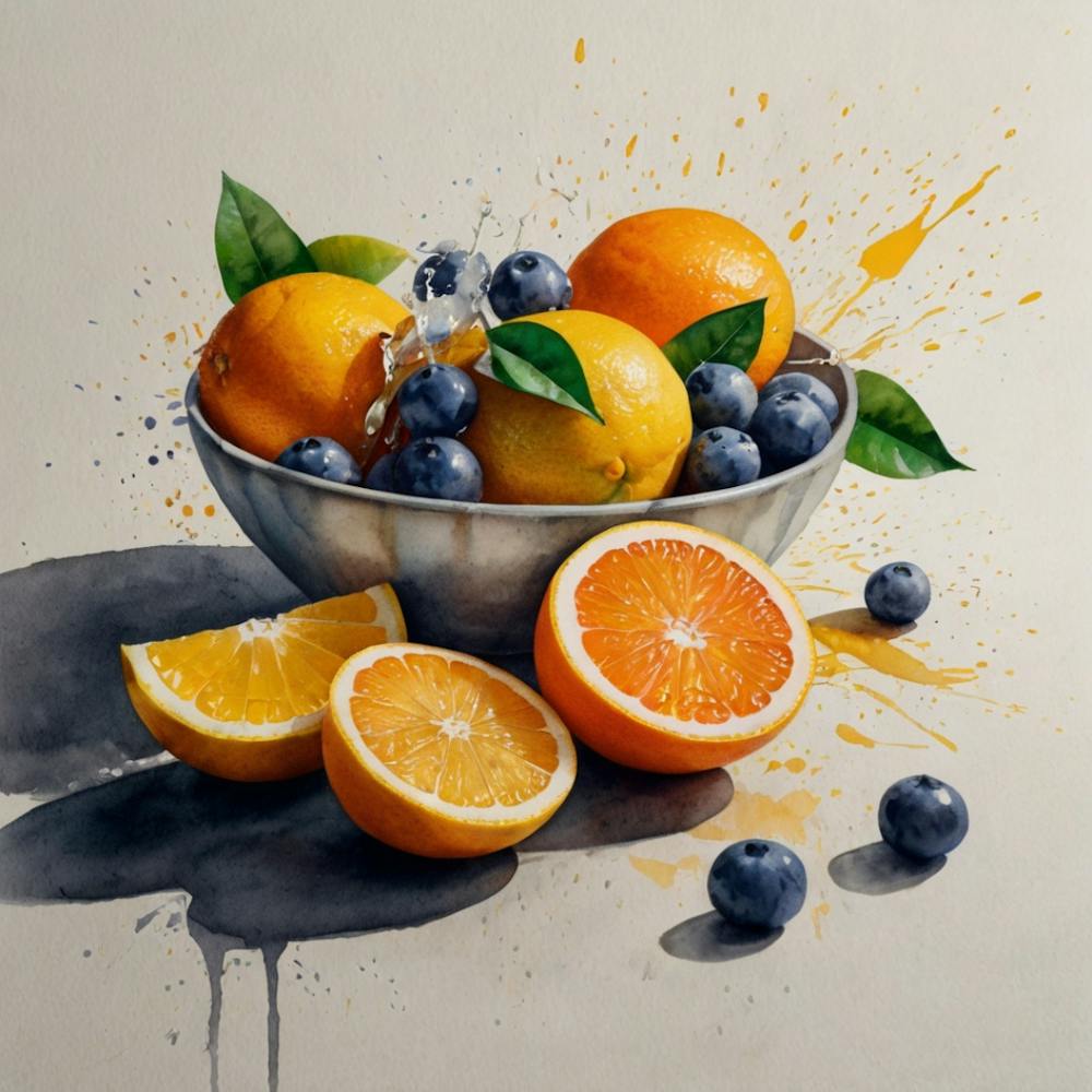 Oranges et myrtilles