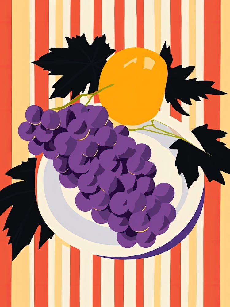 Grapes Fruit Summer Illustration 4
