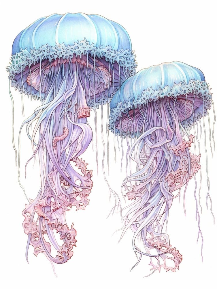 Upside Down Jellyfish Pencil Drawing 11