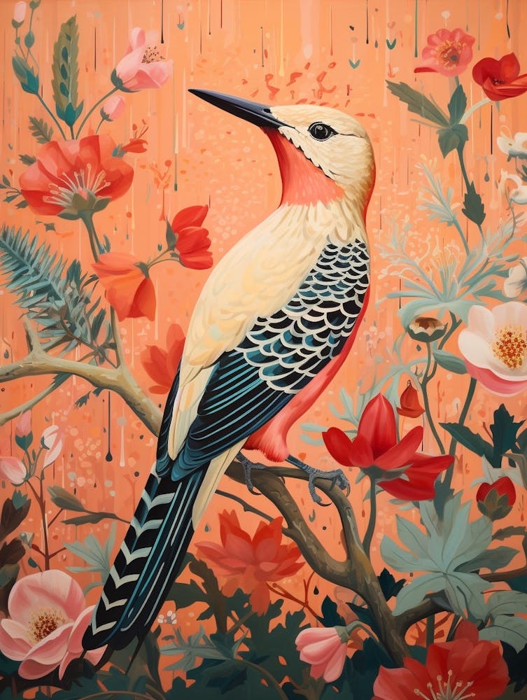 Woodpecker 2 Detailed Bird Painting