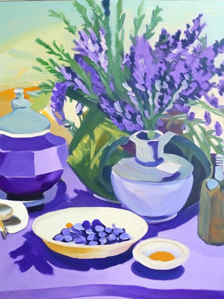 Lavender Spices And Herbs Oil Painting