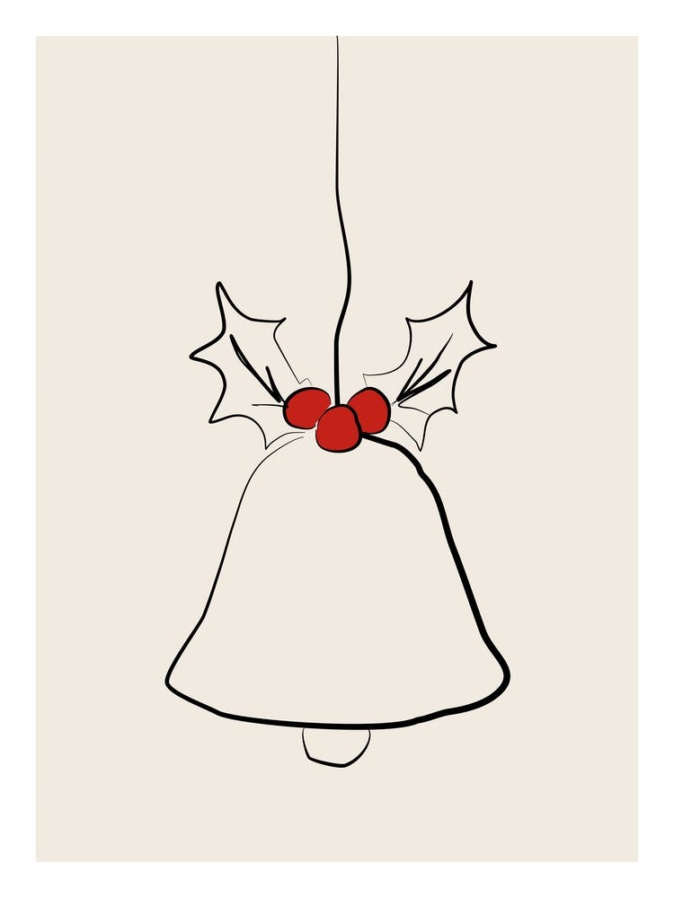 Neutral Christmas Bell Ornament