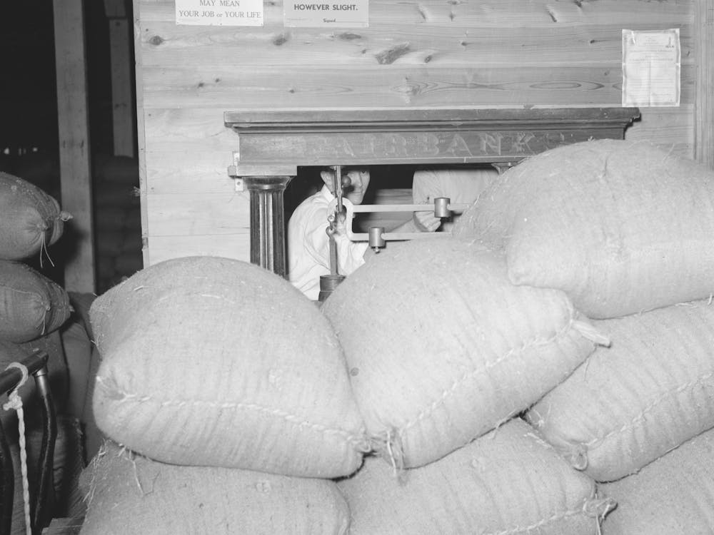 Weighing Raw Rice, State Rice Mill, Abbeville, Louisiana By Russell Lee